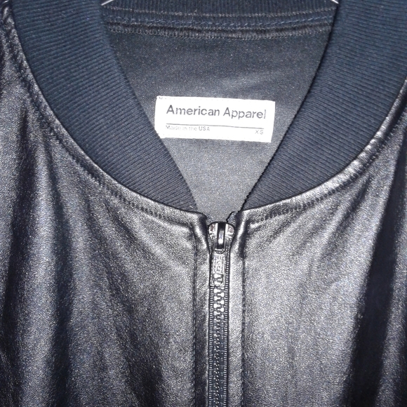 AMERICAN APPAREL Black red Bomber Baseball jacket USA made size XS unisex - Picture 3 of 7